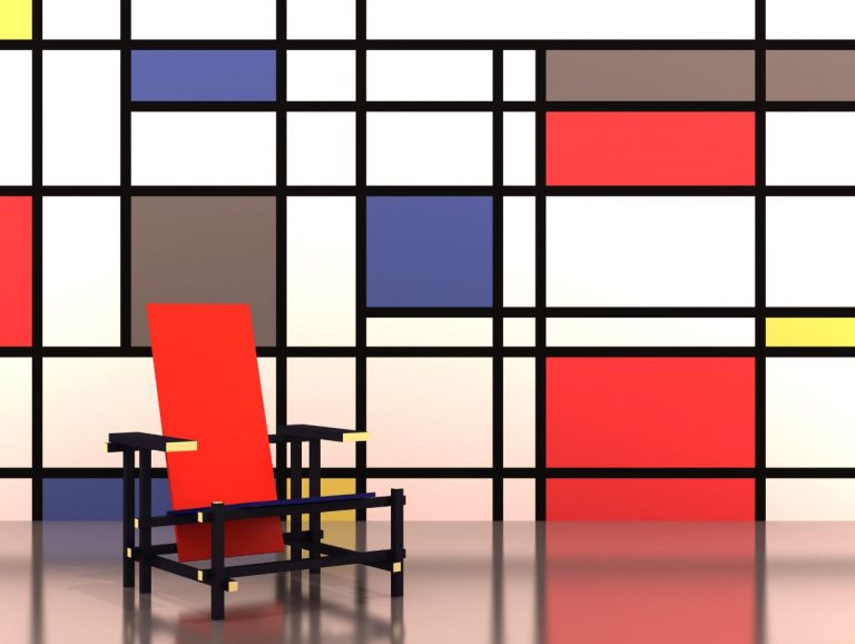 red and blue chair